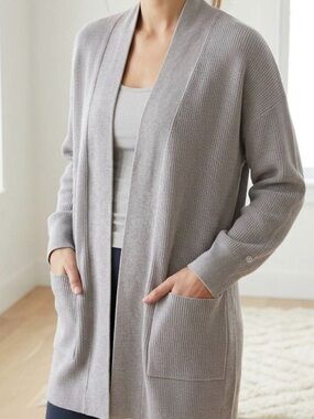 lululemon athletica Light Gray Open-Front Ribbed Cardigan